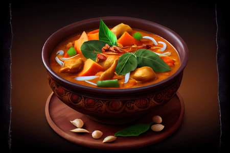 Fresh Thai Massaman Curry food Ai generativeの素材