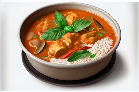 Delicious Thai Panang Curry food Ai generativeの素材