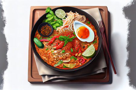 Special Thai Ba Mee Kiew food Ai generativeの素材