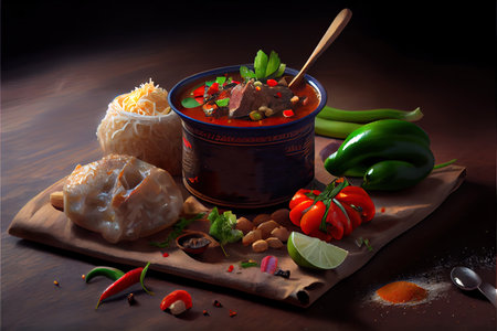 Fresh Thai Phrik Kaeng Phet food Ai generativeの素材