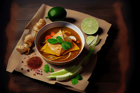 Healthy Thai Kaeng Som food Ai generativeの素材