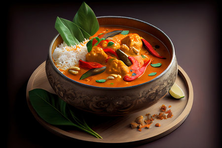 Delicious Thai Panang Curry food Ai generativeの素材