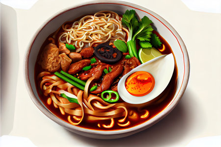 Thai Ba Mee Kiew food Ai generativeの素材