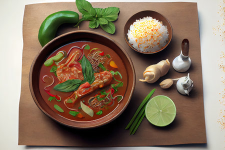 Fresh Thai Phrik Kaeng Phet food Ai generativeの素材