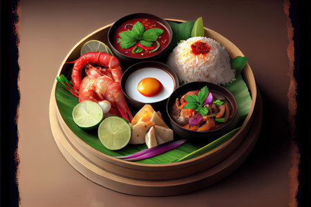 Fresh Thai Khao Niao food Ai generativeの素材