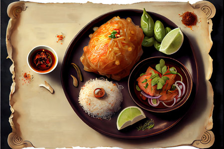 Fresh Thai Khao Niao food Ai generativeの素材