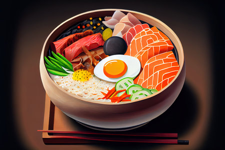 Healthy Japanese Donburi food Ai generativeの素材