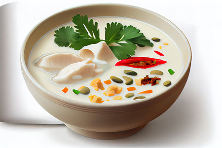 Tasty Thai Tom Kha Gai food Ai generativeの素材