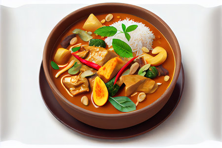 Fresh Thai Massaman Curry food Ai generativeの素材