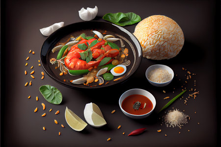 Thai Khao Kluk Kapi food Ai generativeの素材