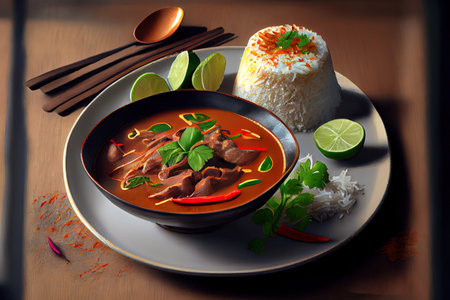 Special Thai Khao Kha Moo food Ai generativeの素材