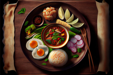 Thai Khao Kluk Kapi food Ai generativeの素材