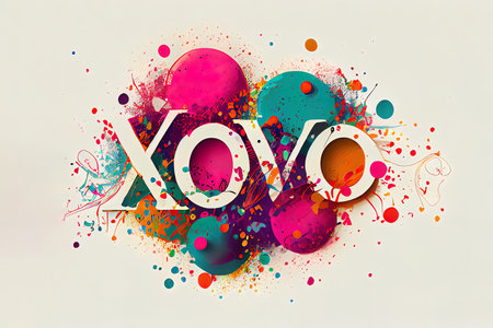 Amazing xoxo love illustrationの素材
