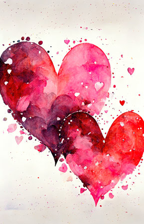 Awesome Valentines day red pink Ai generativeの素材