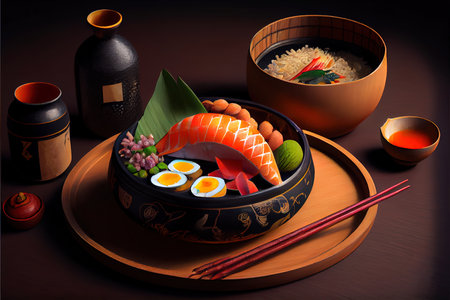 Fresh Japanese Mentaiko food Ai generativeの素材