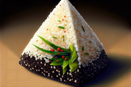 Delicious Japanese Onigiri food Ai generativeの素材
