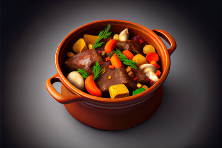Beef meat stewed with potatoes Ai generated imageの素材