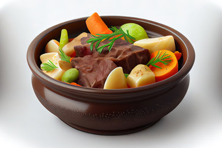 Beef meat stewed with potatoes Ai generated imageの素材
