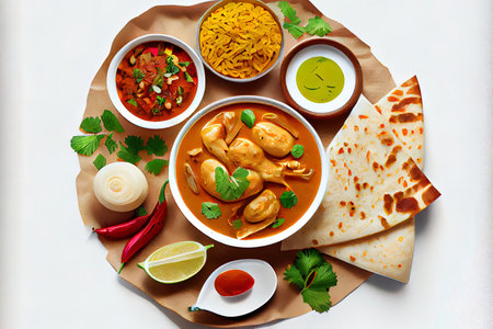 Indian food Curry butter chicken helathy food Ai generated imageの素材