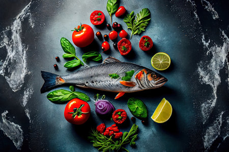 Healthy food clean eating selection Ai generated imageの素材