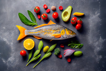 Healthy food clean eating selection Ai generated imageの素材