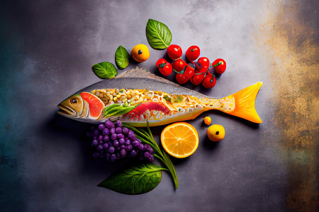 Vegeterian Healthy food clean eating selection Ai generated imageの素材