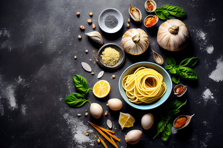 Raw food Ingredients for cooking Ai generated imageの素材