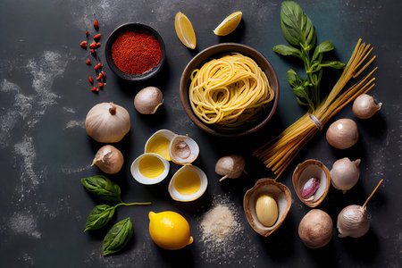 Vegeterian Raw food Ingredients for cooking Ai generated imageの素材