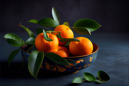 Fresh Tangerines mandarin Ai generated imageの素材