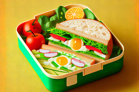 Japanese sandwiches Sando and vegetable Ai generated imageの素材