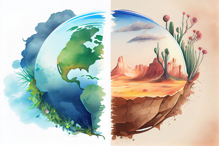 Earth is in danger situation imagination. Generative Aiの素材