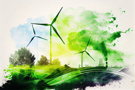 Renewable Energy. Hand holding light bulb energy sources for renewable.Generative Aiの素材