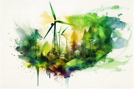 green energy concept energy sources sustainable Ecology Elements.Generative Aiの素材