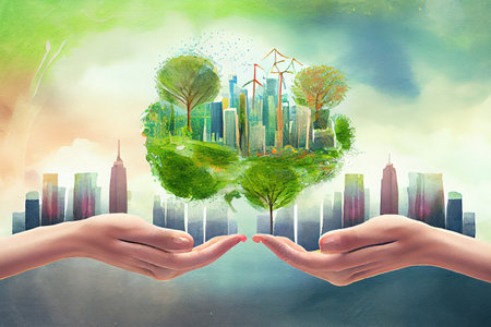 Sustainable development goals (SDGs) concept. Generative Aiの素材