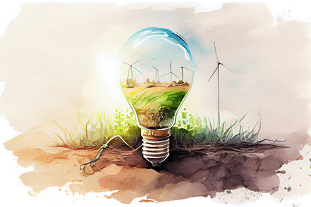 Renewable energy generation is essential in the future. Generative Aiの素材