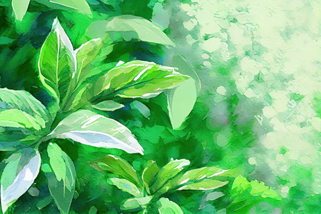 Beautiful leaf of nature, power of healing. Generative Aiの素材