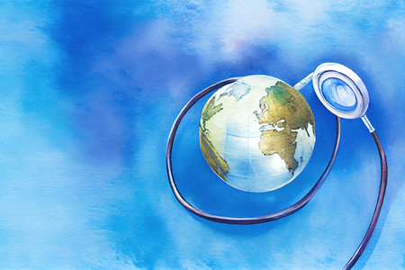 Green Earth day, Save the wold and Global healthcare concept. Generative Aiの素材