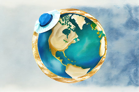 Top view of school accessories on education table desk with education supplies. Generative Aiの素材