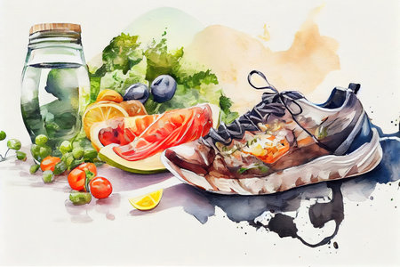 Healthy lifestyle on ketogenic diet. Generative Aiの素材