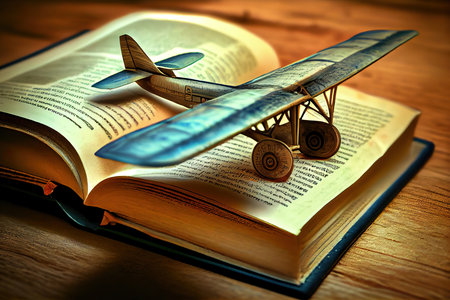 International civil aviation day commemoration concept, Oil painting effect. Generative Aiの素材