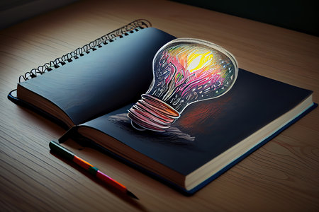 Education and book concept - open book on the table. Generative Aiの素材