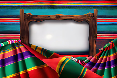 Background: Copyspace Surrounded with Serape. Generative Aiの素材