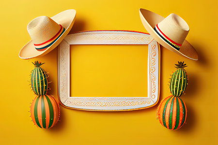 styled with colorful maracas and sombrero hats. Generative Aiの素材