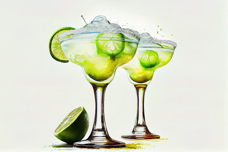 white background for use alone or as a design element, Oil painting effect. Generative Aiの素材