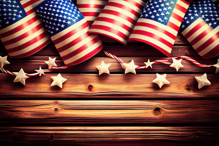USA flag independence day concept. Generative Aiの素材