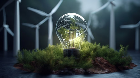 Sustainable energy sources concept. Generative Aiの素材