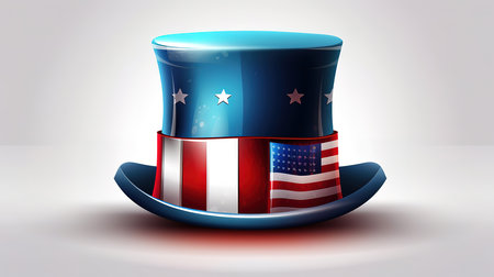 cylinder hat icon 3d style 4th july concept design. Generative Aiの素材