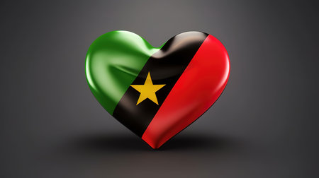 Juneteenth Square Banner, South africa flag heart banner. Generative Aiの素材