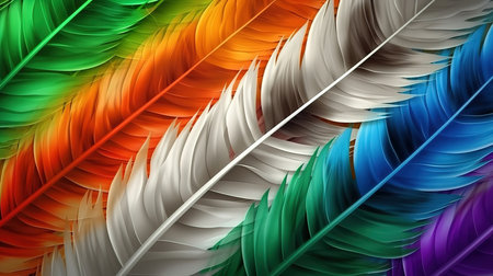 indian flag colors from feathers concept background for republic day. Generative Aiの素材