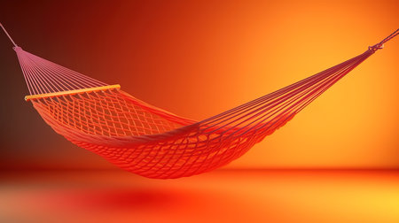 Empty hammock on sun. Generative Aiの素材